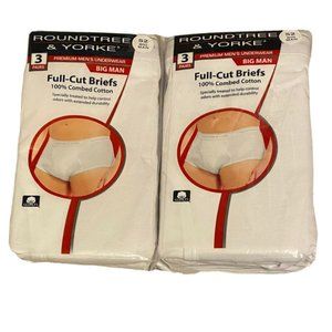 2 Packs Roundtree Yorke Full Cut Cotton Briefs Big Man 52 Men's